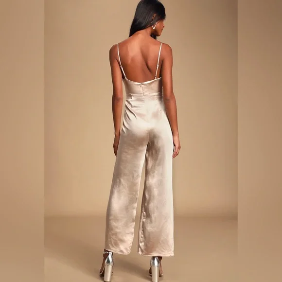 Lulu’s Lush Champagne Jumpsuit - Picture 2 of 6